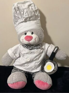 Build-A-Bear Workshop Gray Cat Chef Plushie